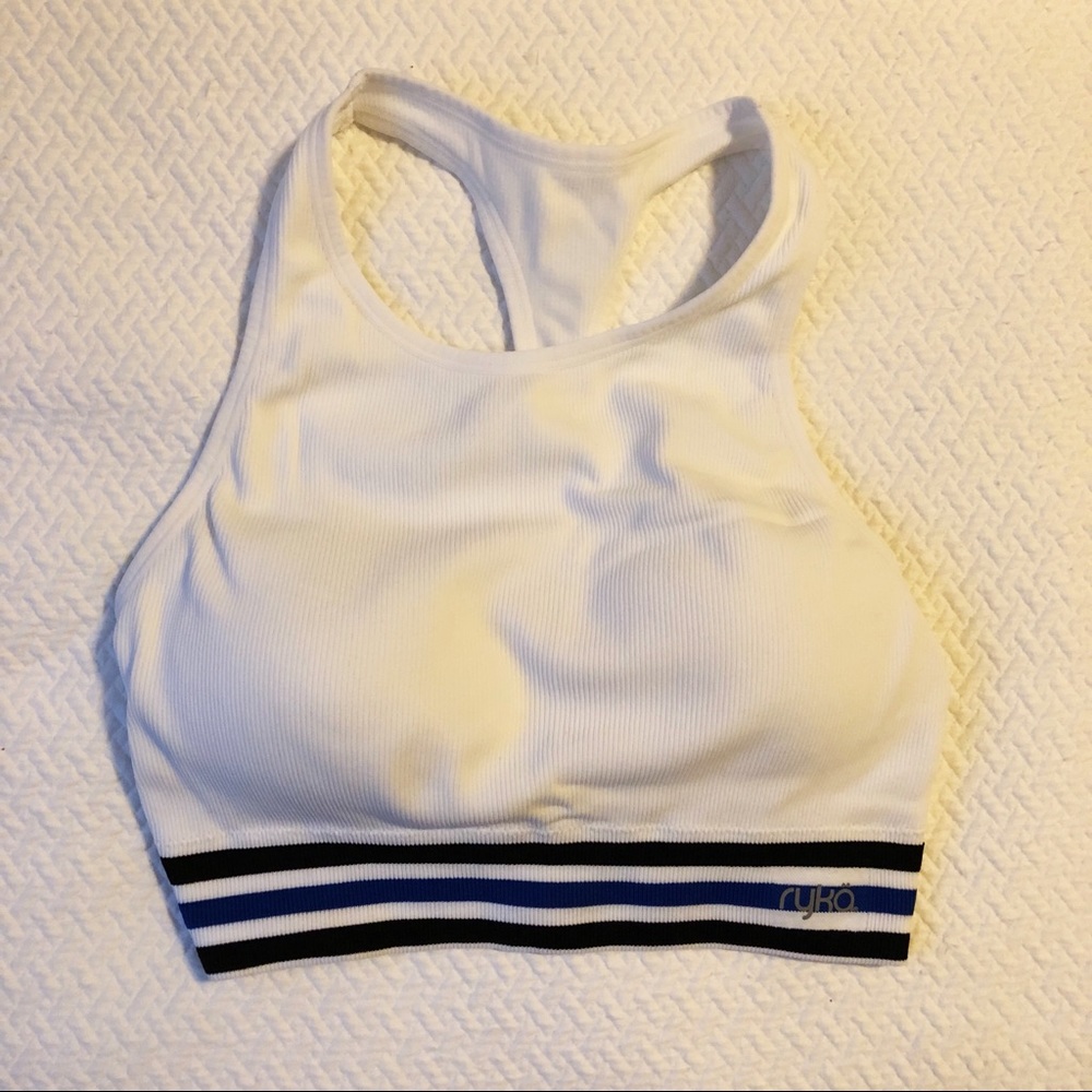 Ryka white sports bra with cups size L like new